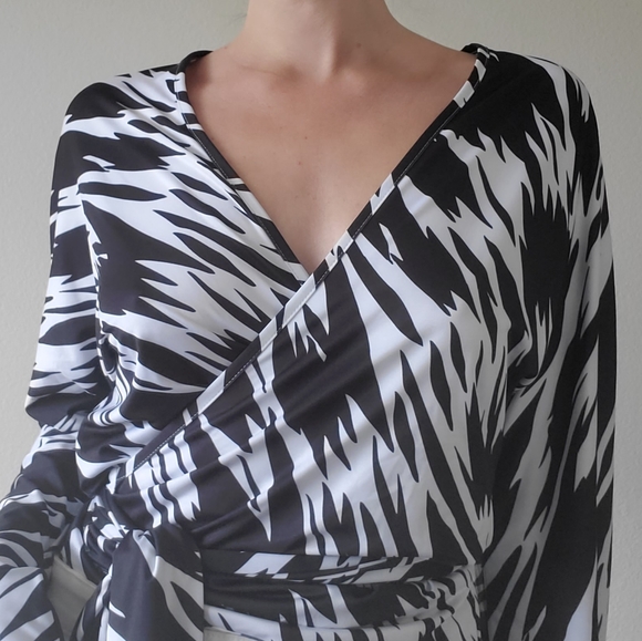 Saks Potts Zebra Print Wrap Top - Picture 2 of 7
